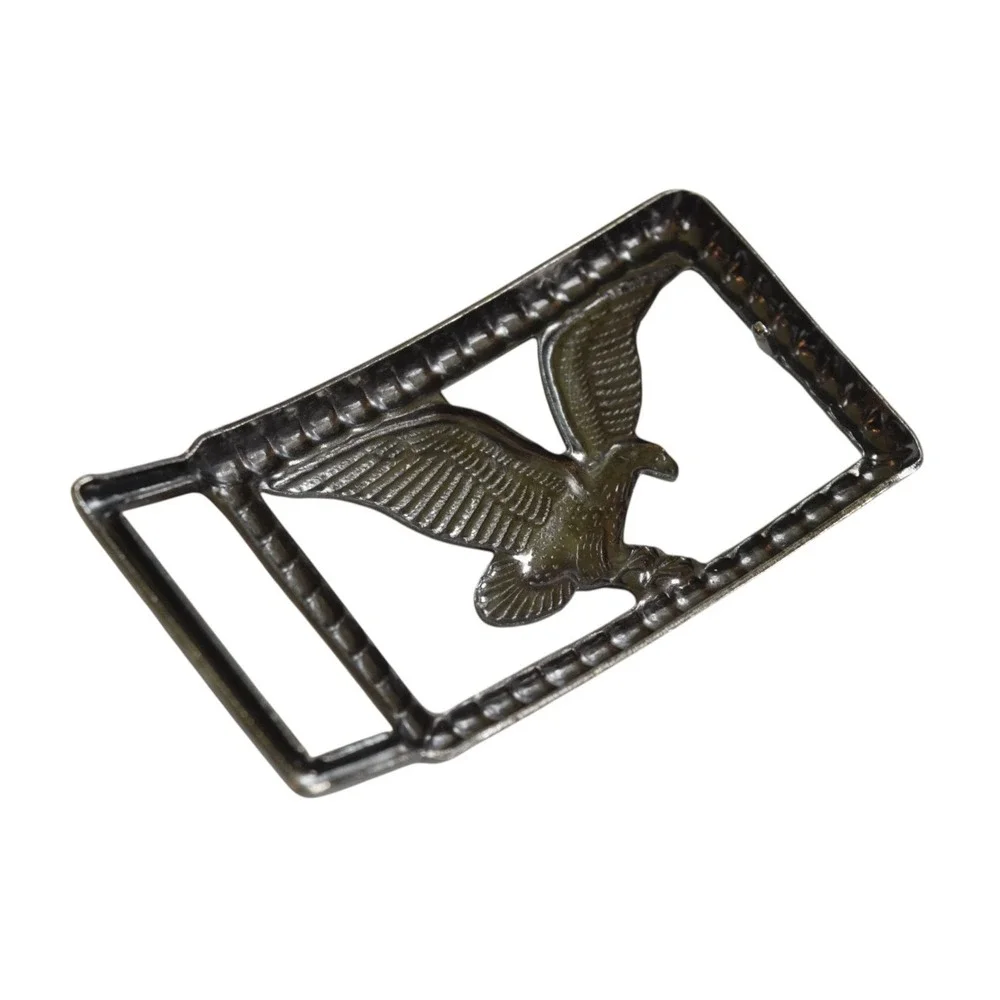Vintage Bald Eagle Belt Buckle Open Work Cut Out Gunmetal Silver Tone - Western